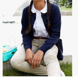 French Toast Girls' Anti-Pill Crew Neck Cardigan Sweater Size XL (14/16)